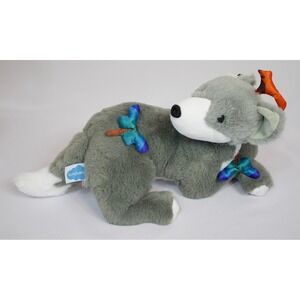 Salesforce Blaze the Wolf Laying Down Mascot Plush Bird Butterflies 15" NWT